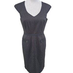 Averly Women's Sheath Dress Black Zipper Pocket & Should Accents Size 6 NWT